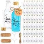 AerWo 50 Pack Shot Bottles with Lids, 50ml Mini Alcohol Bottles with Airtight Caps Funnels Tags and Twine for DIY Juice Cocktails Spirits, Empty Small Plastic Bottles For Birthday Wedding Party Favors