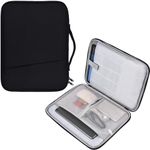 8-13 Inch Tablet Carrying Case, iPad Padded Protective Bag Travel Sleeve with Smart Organization Accessories for Tablets/Tab (Black, 12.9-13 inch)