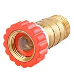 Solimeta Lead-Free Brass, Water Pressure Regulator, Garden Hose Pressure Regulator, Pressure Reducer for Camper, Trailer, RV, Garden, Plumbing System, 40-50 psi, 3/4"Hose