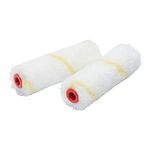 Fit For The Job 2 pack 4 inch Medium Pile Woven Mini Paint Rollers for DIY Painting, Gives a Smooth Finish Painting with Emulsion Paints on Interior Walls and Ceilings, 4" 100mm