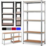 BRIEFNESS Garage Shelving Units for Storage - Heavy Duty 5 Tier Boltless Shelves Unit Garage Utility - 150cm x 70cm x 30cm, Black 5 Tier (175KG Per Shelf), 875KG Capacity