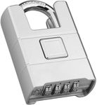 Heavy Duty Combination Padlock Outdoor, [Anti-Cutting] [Waterproof] Diyife 4-Digit Code Padlocks, High Security Padlock with 8mm Thick Shackle for Gate, Shed, Fence,School Gym Locker (Silver)