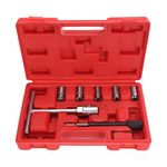 Shoze 7Pcs Diesel Injector Seat Cutter Tool Set Professional Cleaning And Decarbonizing Kit Compatible With Most Diesel Engines Includes Blow Molded Case For Storage