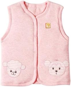 XYIYI Baby Pink Warm Jacket Cotton Vest, Unisex Infant Toddler Padded Waistcoat