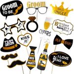 FI - FLICK IN 15 Pcs Groom to Be Props for Bachelorette Party | Pre Attached Sticks | Groom to Be Decoration | Bachelor Party Props for Groom | Bachelorette Party Decorations (Pack of 15, Multicolor)