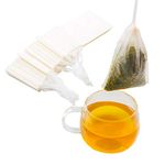 Tinkee Tea Filter Bags, Safe and Natural Material, Disposable Tea Infuser, Empty Tea Bag with Drawstring for Loose Leaf Tea, Set of 100（3.15 x 3.94 inch ） (White)