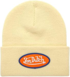 Von Dutch Unisex Cuffed Knit Skull Cap Beanie, Embroidered Logo