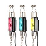 3Pack Fishing Bite Alarm Chain Discoball LED Illuminated Hangers Bite Alarm Bite Indicators