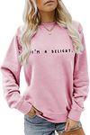 ARTECE I'm a Delight Shirt Women Funny Sarcastic Attitude Casual T-shirt Summer Crew Neck Short Sleeve Graphic Humor Tee Tops, A-pink, Medium