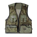 Foldable Outdoor Fishing Camping Travel Mesh Vest, Multi-Pockets Photography Lightweight Vests (Green, US S/Tag L)