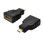 Microware Micro HDMI to HDMI Adapter,Micro-HDMI Male to HDMI Female Coupler Connector for Micro HDMI Port Devices Support 1080P Resolution,(2-Pack)