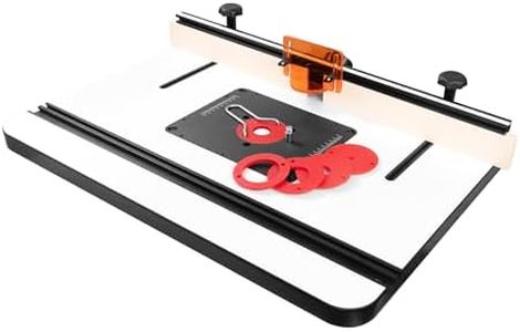 Fulton Woodworking Tools 24 inch x 32 inch Premium Router Table Top with Fence Deluxe Package, 1-3/8 inch Thick Router Table Top, Router Plate & 5 Interchangeable Insert Discs, MDF Router Table Fence
