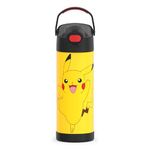 THERMOS FUNTAINER 16 Ounce Stainless Steel Vacuum Insulated Bottle with Wide Spout Lid, Pokemon