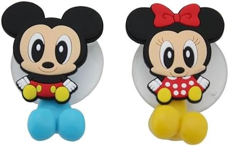 Finex 2 pcs Set Polka Dot Toothbrush Holders with Suction Cup for Wall in Bathroom at Home