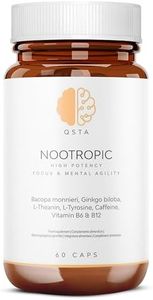 Nootropico – Fórmula Avanzada para el Soporte Cognitivo con Bacopa, Ginkgo, Tirosina, Teanina, Cafeína, B6 y B12