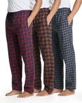 Real Essentials 3 Pack Mens Big & Tall King Size Pajama Pants Cotton Soft Pajamas Men Flannel Bottoms Fleece Buffalo Plaid Pj Lounge Pants Sleepwear Pijamas Hombres Woven - Set 8, 4X