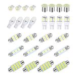 Hawyet 28 PCS License Plate Light Car LED Combo Kit, Interior Light T10/31MM/36MM/41MM/1157 Width Indicator Light, Double Tip Reading Light, Suitable for Cars, Trucks, SUVs, RVs (White Light)