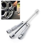 AutoTrends Folding 4 Way Cross Wheel Wrench Spanner Car Brace 17 19 21 23mm Socket Nut Tyre