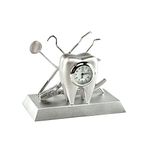 Sanis Enterprises 2-Inch Width by 3.38-Inch Length Silver Dentist Desk Clock