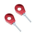 YINETTECH Red Chain Tensioners Adjuster M6 15mm Inner Dia CNC for 110cc 125cc Pit Dirt Bike XR CRF 50 70 Bicycle Scooter 1 Pair