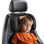 zorunowa Car Headrest Pillow,Thickened Memory Foam Road Pal Headrest,Neck Support Pillow,180° Adjustable Car Headrest, U- Shaped Design,Travel Car Sleeping,Suitable for Kids and Adults (Black)