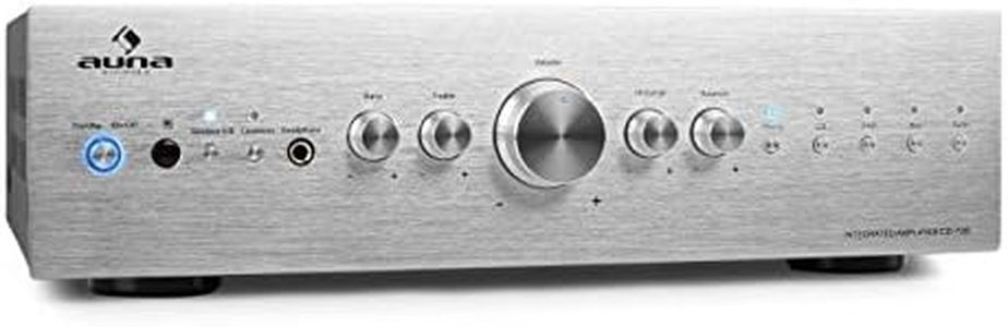 Auna Amplificateur Audio, Amplificateur Hifi Système Stéréo Recepteur Hifi pour Ampli Stereo, Ampli Hifi Contrôle Basses et Aigus, Univers Hi-fi, Amplificateurs 2 Canaux, Télécommande, AUX pour CD MP3