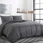 ROYALAY 120x120 Oversized King Duvet Cover with Zipper Closure, Super Soft and Breathable Cover for Comforter with 8 Coner Ties-Grey