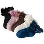 Colorful Childhood Baby Socks Toddler Girls Princess Ruffles Short Socks (4-6T (L), Style A, Cotton, Multicolor)