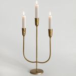 3-Candle Cast Iron Metal Candelabra Candlestick Holders 15 inch Tall Candle Holder Wedding Event Candelabra Candle Stand Brass Gold