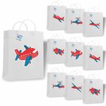 Untumble Paper Aeroplane Theme Return Gift Bags|Perfect For Aeroplane Theme Birthday Party Decorations|Pack Of 10,Multi