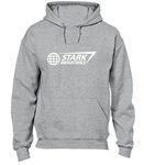 Crown Designs Stark Industries Super Hero Movie & Comic Book Fan Gift Unisex Hoodies for Men, Women & Teenagers - Grey/X-Large