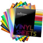 TECKWRAP Glossy Rainbow Holographic Chrome Vinyl Adhesive Sheets 12" x 12" 6 Sheets/Pack