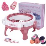 SENTRO Knitting Machine, 48 Needles Smart Weaving Round Loom with Row Counter, Knitting Board Rotating Double Loom Kits, Adults Kids DIY Knit Scarf Hat Sock (48F)