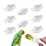 Mivofun 8pcs Bird Cage Food Holder, Parrot Fruit Vegitable Bracket, Pet Feeder Clip Accessory, for Budgie Parakeet Cockatoo Macaw Cockatiel Conure