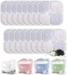 Yulado Filtros De Fuente,16 PCS Filtro para Bebederos Fuente Compatible con La 2,5L Fuente para Mascotas,Filtros Fuente Gatos con Resina Activada por Carbono Tres Capas Sistema De Filtración.