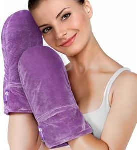 AiricePac Heated Mitts for Arthritis, Microwavable Hand Warmer for Women Men in Cases of Stiff Joints, Trigger Finger, Warm Therapy Mittens Unscented Hand Muff, Purple