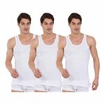 Jo-ckey 3X Men Vest Modern Classic White Undershirt 8820 Comfy Fit (3 in 1 Pack) (Medium)