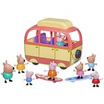 Peppa Pig Peppa Visits Australia Campervan Vehicle Preschool Toy with Rolling Wheels; Includes 8 Figures, 4 Accessories, for Ages 3 and Up