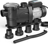 Vidapool 1.5 HP Pool Pump with timer,7350GPH,220V,2 Adapters,Powerful In/Above Ground Self Primming Swimming Pool Pumps with Filter Basket