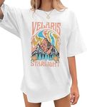 KIMSOONG Women Acotar Velaris Shirts Vintage Oversized Velaris City of Starlight Shirt Book Lover Gift Short Sleeve Tee White