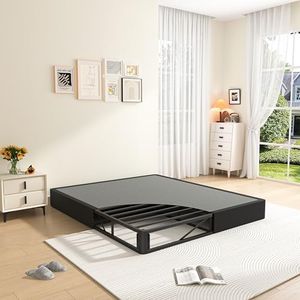 MAF Box Springs King Size 10 Inch, High Profile King Box Spring 3500 lbs Black Heavy Duty Metal Mattress Foundation with Easy Clean Fabric Cover, Easy Assembly
