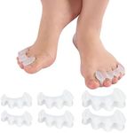 3 Pair Toe Separators Toe Spacers Bunion Correctors for Women Men Relieve Feet Pain Foot Alignment Toe Straighteners for Hammertoes Plantar Fasciitis (S)