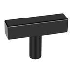 goldenwarm 10Pack Matte Black Cabinet Knobs Furniture Hardware Drawer Pulls Kitchen and Bathroom Knobs T Bar Square Modern Cupboard Door Handles 2 inch Overall Length