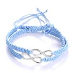 AidShunn Bracelets infinity Braided Handcrafted Adjustable Braided for Men Women Friendship Family Couple 2Pcs