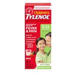 Tylenol Children’s Medicine, Fever & Pain, Teething, Immunizations, Headache, Minor Muscle Sprains & Strains, Colds, Dye-Free Berry Liquid, Bottle 100mL, (Pack of 1)