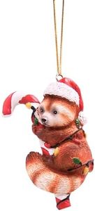 Festive Red Panda Christmas Ornament, Tree Hanging Decoration for Animal Lovers, Adorable Holiday Accent, 3.5 Inches