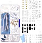 AUXSOUL Glasses Repair Kit 45 Pairs Anti-Slip Inflatable Silicone Glasses Nose Pads Glasses Accessories with Screws Tweezers Cleaning Cloth Screwdriver for Eyeglasses, Sunglasses Repair