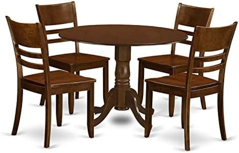5 Pc with 2 drop leaves and 4 Wood Kitchen Chairs in Espresso