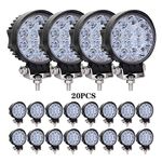 20PCS 42W LED Work Lights for Truck, Led Light Pods, 4.5Inch Spot Flood Round Lights Off-Road Lights Led Lights Fit for Trucks Off-Road Vehicle ATV SUV UTV 4WD Boat Tractor