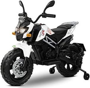 Baybee R7 Battery Operated Bike for Kids | Electric Bike for Kids with LED Light & Music | Baby Ride on Toy Rechargeable Bike | Racing Kids Bike for Kids to Drive 1 to 3 Years Boys Girls (Ben White)